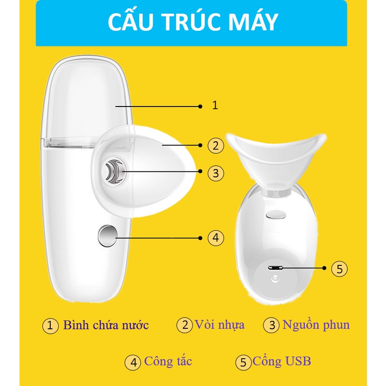 Máy xông hơi mắt dưỡng ẩm, giảm khô, giảm quầng thâm tăng sản xuất collagen vùng mắt