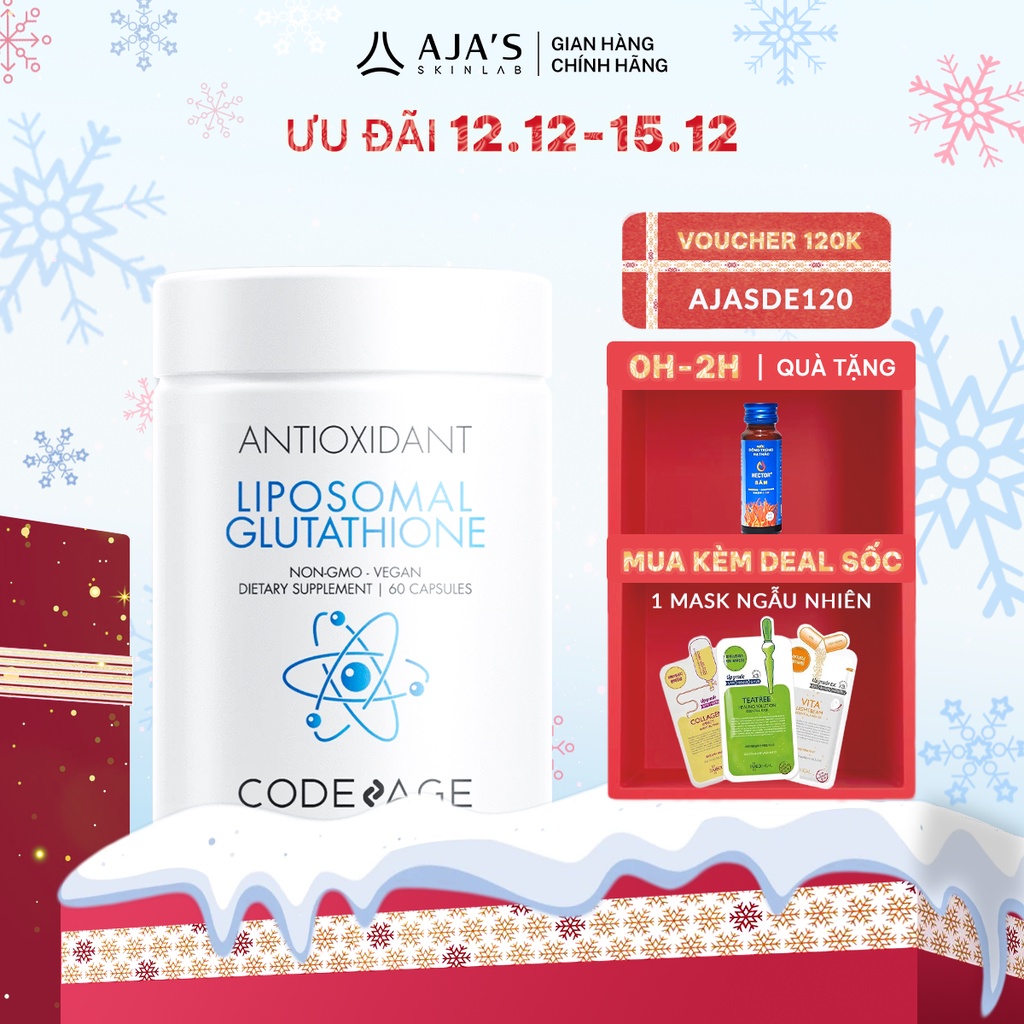Viên Uống Hỗ Trợ Trắng Da CodeAge Liposomal Glutathione 60 Viên - AJA'S SKINLAB
