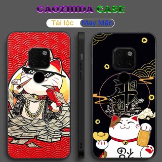 Ốp Huawei Mate 20 / Mate 20 pro / Gr5 mini (Ốp Mặt Lưng Kính) Mèo thần tài may mắn