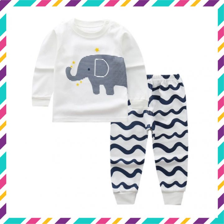 Bộ thu đông cho bé NINOKID1902 in hình ngộ nghĩnh cotton mềm và ấm, Bộ dài tay cho bé trai bé gái 1 2 3 4 tuổi