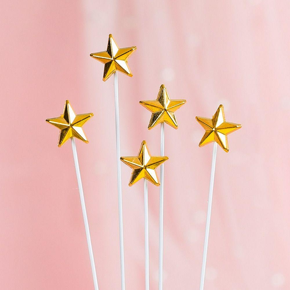 Topper Trang Trí Bánh Kem Hình Ngôi Sao Năm Cánh 3D