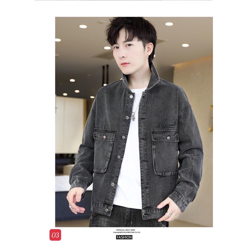 Áo khoác jean nam in logo cao cấp, chất liệu denim thoáng mát, hàng chuẩn shop StoreBEN Shop0807 C16