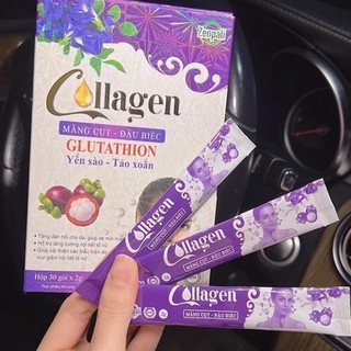Collagen Măng Cụt Đậu Biếc Zenpali Chính Hãng Hộp 30 Gói