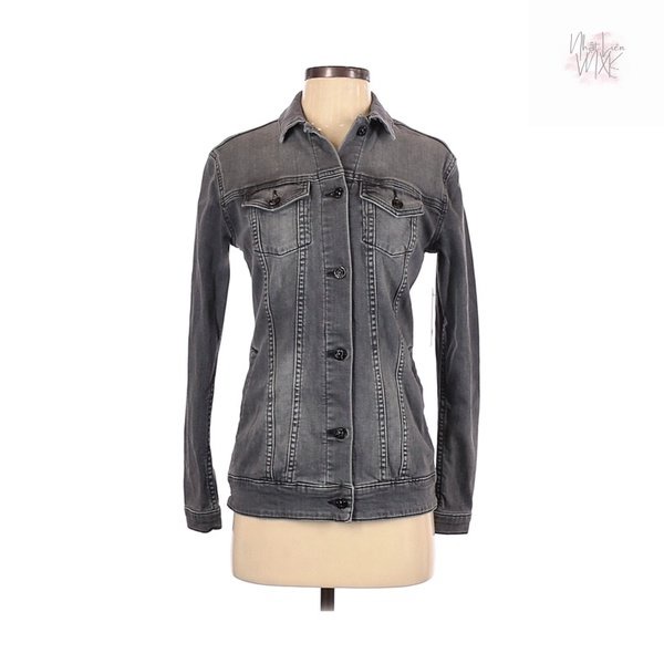Áo Khoác Jeans Bò Unisex Dáng Dài Phối Túi Ngực Wash LULAROE Hàng Xuất Xịn Cao Cấp Chất Siêu Đẹp Nặng Tay Xám Wash Bạc