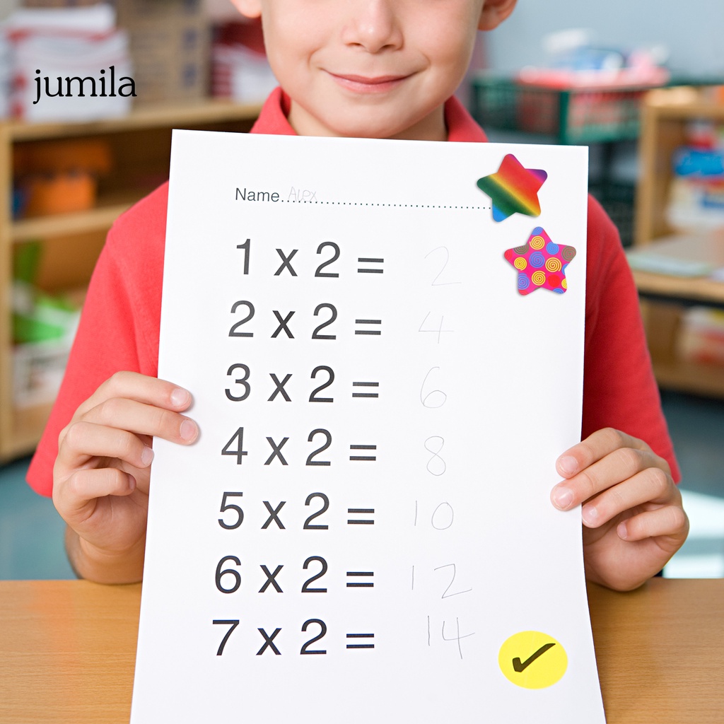 [JUVN] Cuộn 100 Miếng Dán Khen Thưởng Ngôi Sao Năm Cánh Tự Dính Bằng PVC Chống Nước Có Thể Tháo Rời Cho Giáo Viên Mẫu Giáo