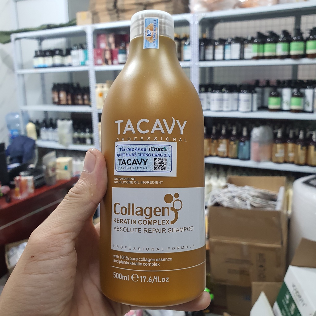 TACAVY COLLAGEN Dầu Gội phục hồi tái tạo biểu bì tóc, chống gẫy rụng hỗ trợ mọc tóc dầu gội xả TACAVY COLLAGEN 1000ml