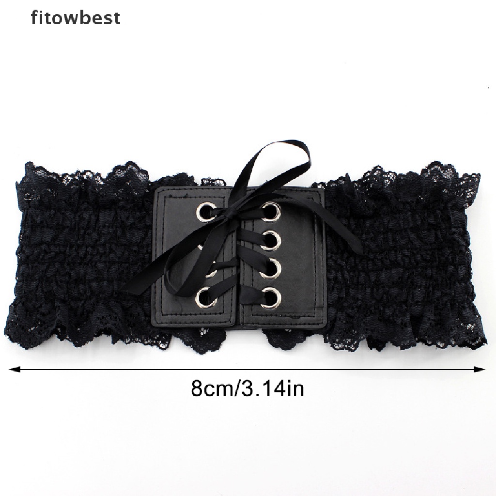 Thắt Lưng Corset Ren PU Bản Rộng Màu Trơn Dùng Phối Đầm Cưới