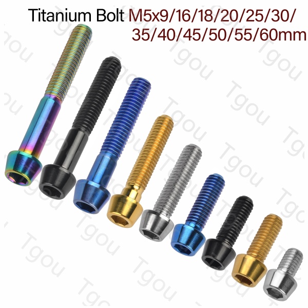 Bu Lông Lục Giác Bằng Titan M5x9 16 18 20 25 30 35 40 45 mm Chuyên Dụng Cho Xe Đạp