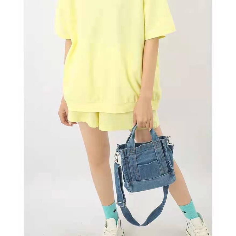Túi xách nữ JASMIN NOIR Denim Túi đeo chéo đơn giản nắp