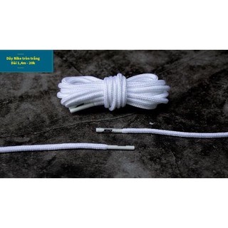 Dây giày thể thao tròn nike, das, cv sneaker màu trắng chính hãng cổ thấp và cổ cao