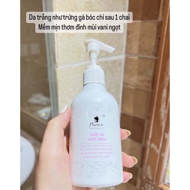 Sữa tắm trắng HAVANA BODY CHÍNH HÃNG ( PHIÊN BẢN MỚI)  đậu hũ non nâng tone trắng da, mịn màng