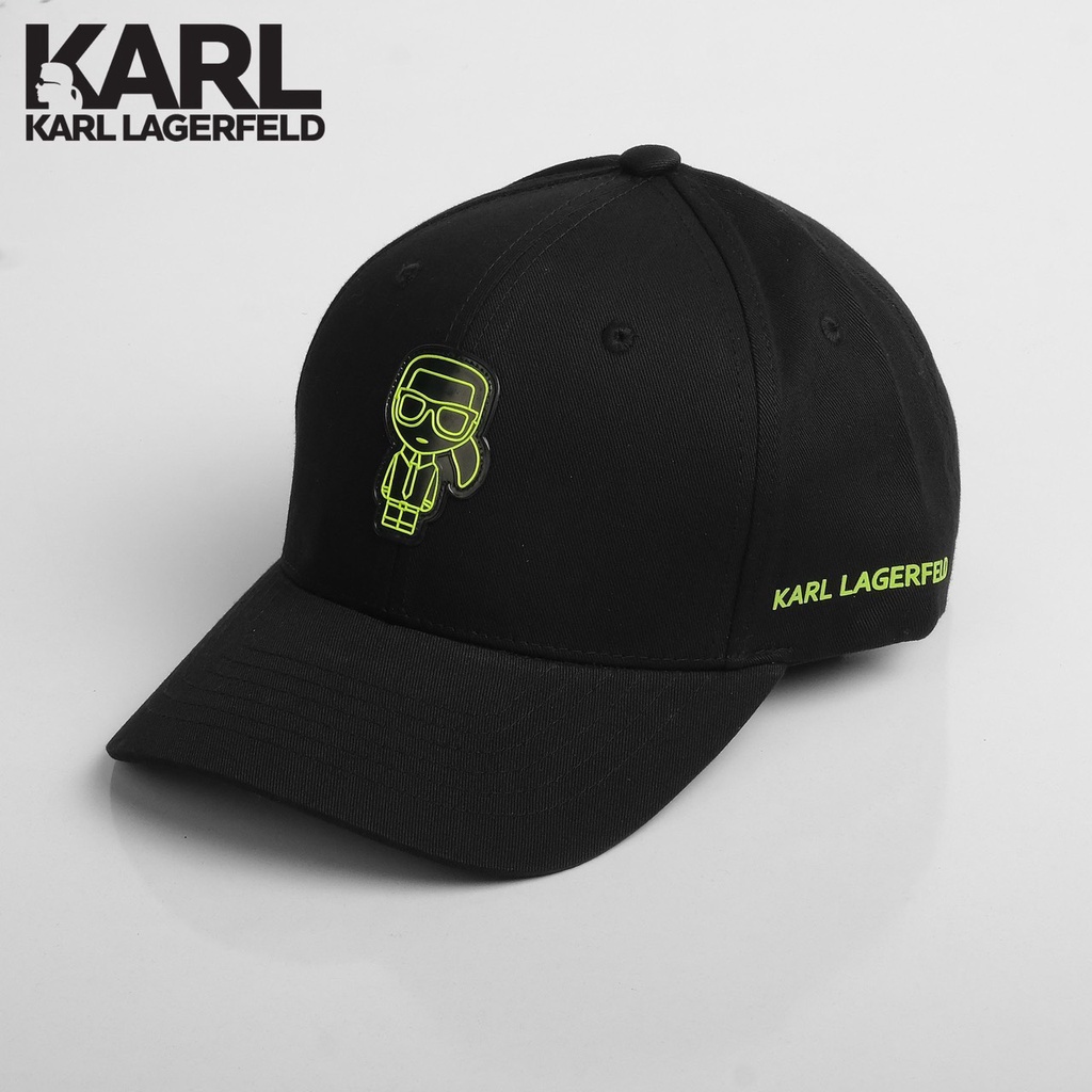 Nón lưỡi trai thời trang KARL Vải kaki đen cao cấp Form đứng Nón kết unisex đi biển Nón du lịch Nón chơi golf tennis