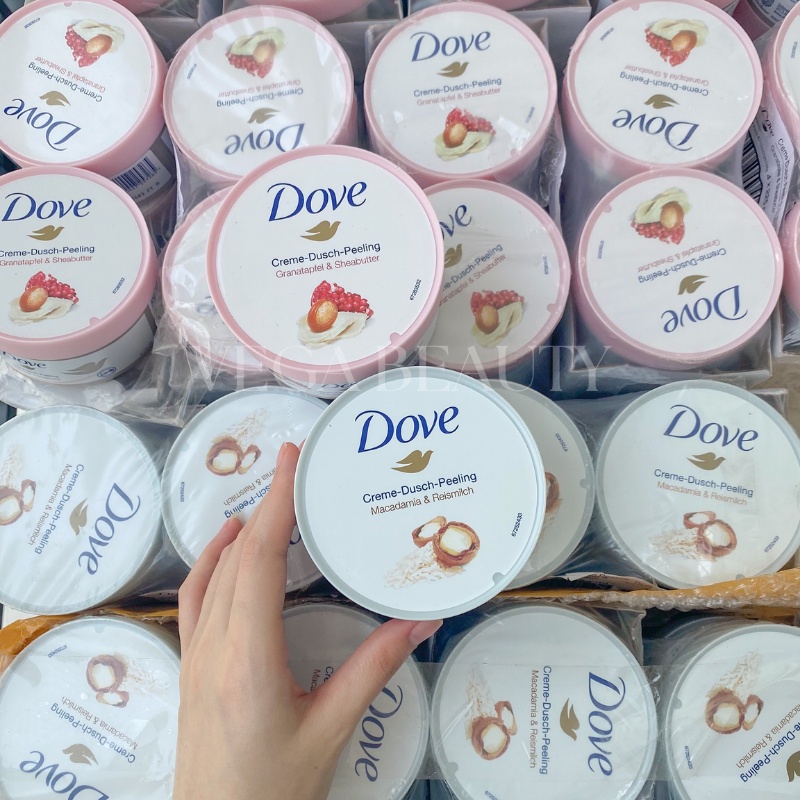 Tẩy da chết cơ thể Dove Exfoliating Body Polish 225ml bản Đức giúp da mịn màng mùi Lựu và Hạt Macca | BigBuy360 - bigbuy360.vn