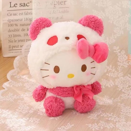 Thú nhồi bông mèo Hello Kitty siêu dễ thương, lông mềm mịn.