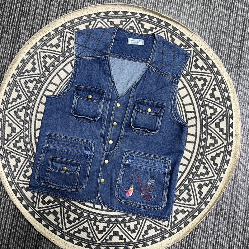 Áo Gile denim Jeans Nam Nữ