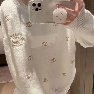 Áo len thêu logo chane form rộng