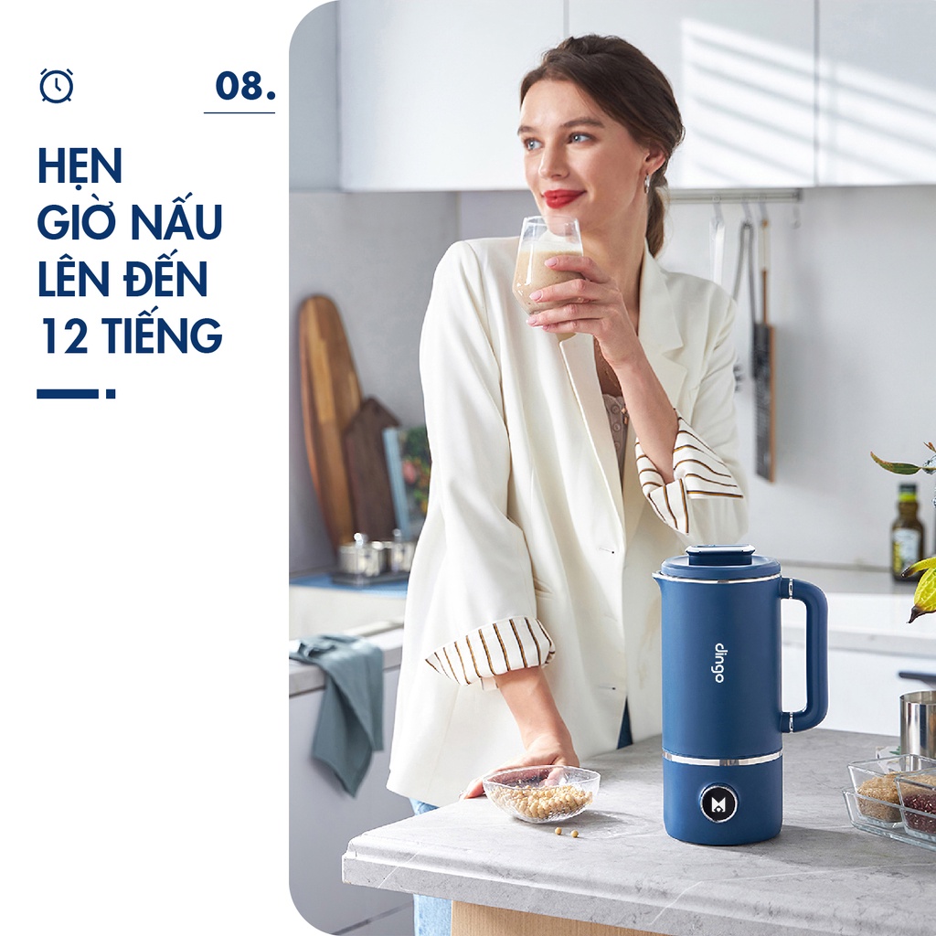 Máy Làm Sữa Hạt Mini DINGO DCB600 Dễ Vệ Sinh - Bảo Hành 24 tháng - Thương Hiệu Mỹ (DINGO DCB 600, dingo 600)
