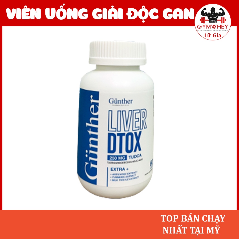 GUNTHER LIVER DTOX TUDCA Viên Uống Giải Độc Gan, Hỗ Trợ Chức Năng Gan 60 Viên