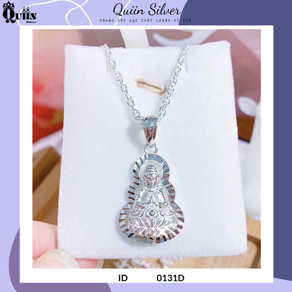 Dây chuyền/Vòng cổ bạc ta, bạc S925 Quiin - Mặt phật quan âm bồ tát dành cho nữ 0131D