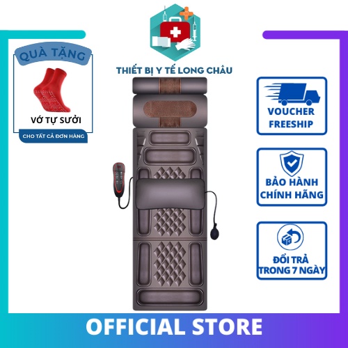 Nệm Massage - Đệm Mát Xa Toàn Thân Hồng Ngoại JD409 - Xoa Bóp Đảo Chiều, Chườm Nóng Thảo Dược, Rung Massage Tần Số Cao