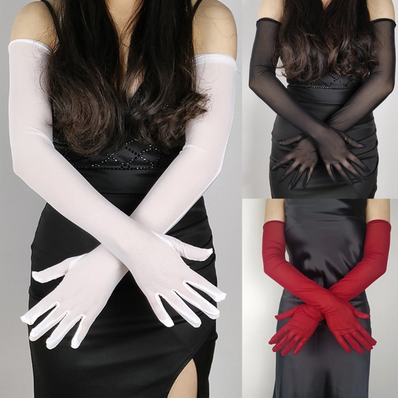 Găng Tay Lưới Xuyên Thấu Thời Trang Biểu Diễn Sân Khấu