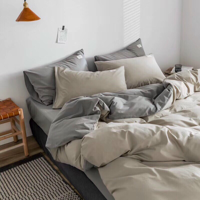 Bộ chăn ga cotton tici đũi nhập khẩu cao cấp nhiều kích thước bọc đệm m2, m6, m8, 2m2