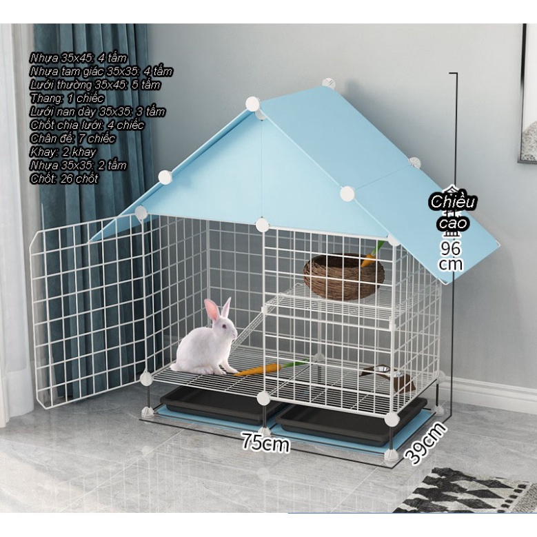 SET CHUỒNG CHÓ, MÈO, THỎ LƯỚI LẮP GHÉP ĐA NĂNG (TẶNG CHỐT BÚA LẮP RÁP) (nhiều màu sắc lựa chọn) (Kiều Hoa Store)