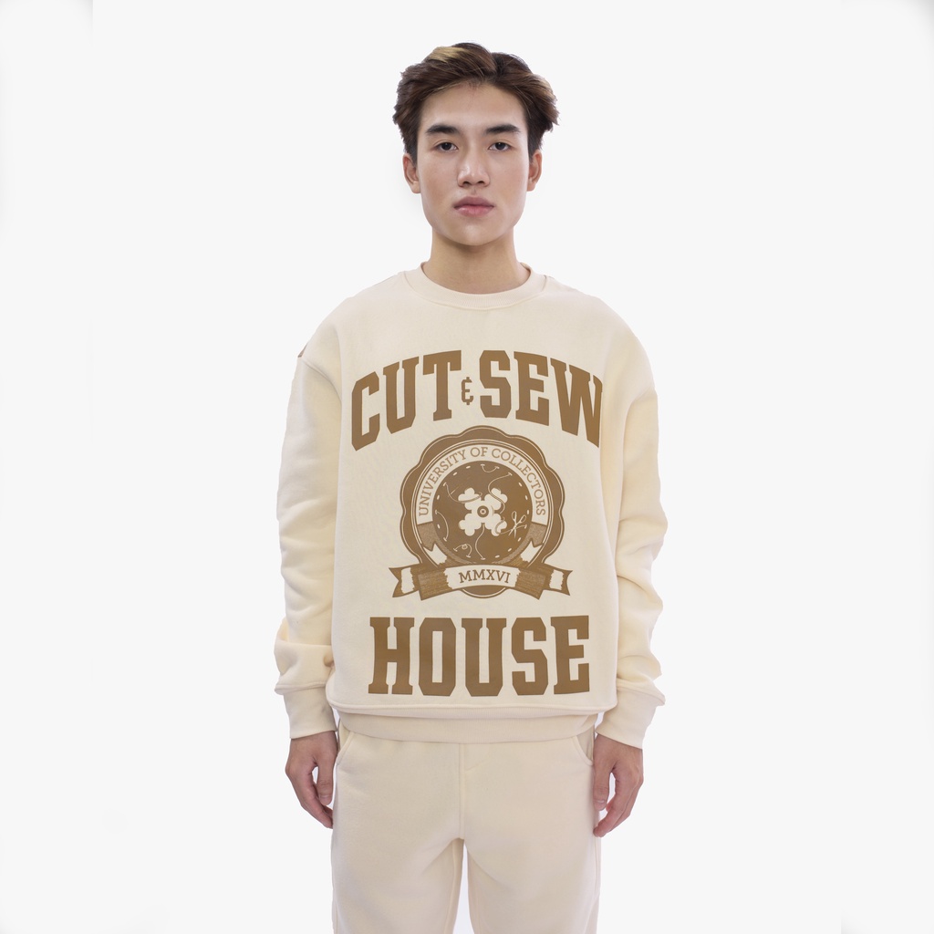 Áo Sweater nỉ bông Beige Collectors &quot;Cut &amp; Sew&quot;