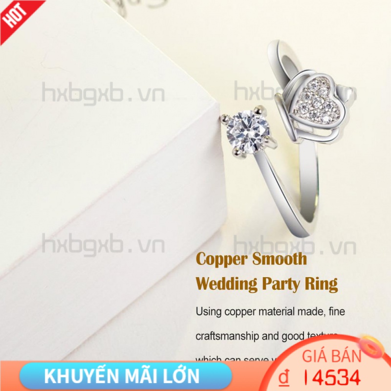 [hxbgxb] Nhẫn Mở Thời Trang Có Thể Điều Chỉnh Kích Cỡ Dành Cho Bạn Gái / Cặp Đôi
