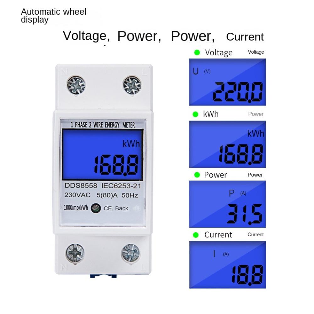 Thiết Bị Đo Công Suất Điện Tiêu Thụ Năng Lượng AC Màn Hình LCD Tiện Dụng
