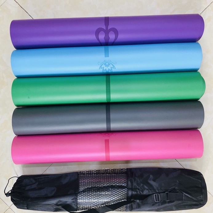 THẢM YOGA PU cao su non Nice good chính hãng tập YOGA chống trơn trượt gồm túi đựng và dây cuốn thảm