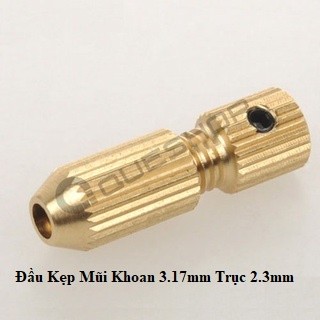 Đầu kẹp mũi khoan 3.17mm trục có lỗ 2.3mm