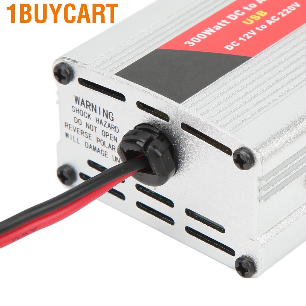 1buycart Modified Sine Wave Inverter Peak 300W Car Power DC 12V to 220V AC Converter for Laptops Cell Phones Lamps
