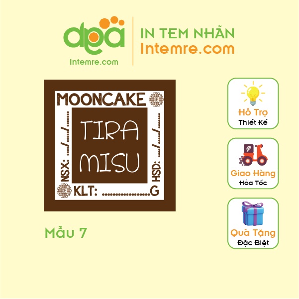 100 Tem Nhãn Giấy Decal Dán Intemre.com Bánh Trung Thu Hình Vuông 3x3cm - Mẫu 7