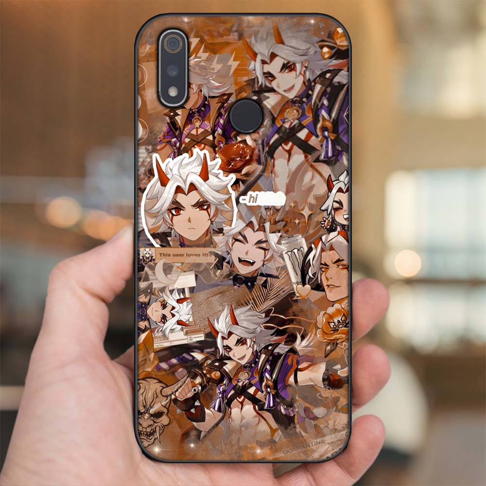 Ốp lưng Realme 3, 3 Pro viền đen in hình Arataki Itto Genshin Impact