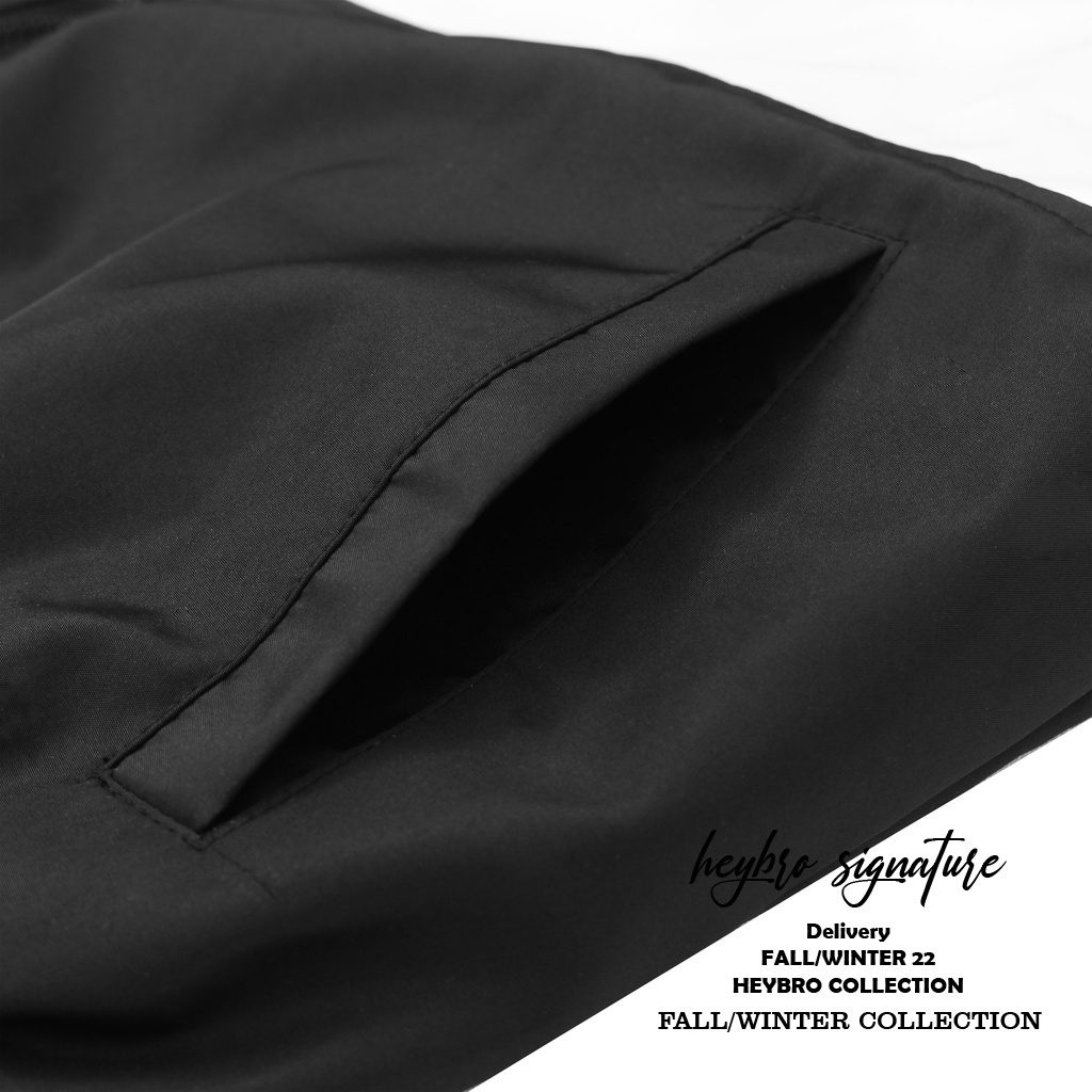 Áo khoác gió nam nữ Unisex Jacket HEYBRO Signature vải dù chống nước form rộng basic