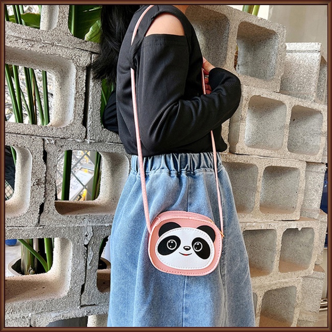 Túi Da Pu Đeo Chéo Mini Hình Gấu Trúc Hoạt Hình Dễ Thương Dành Cho Trẻ Em