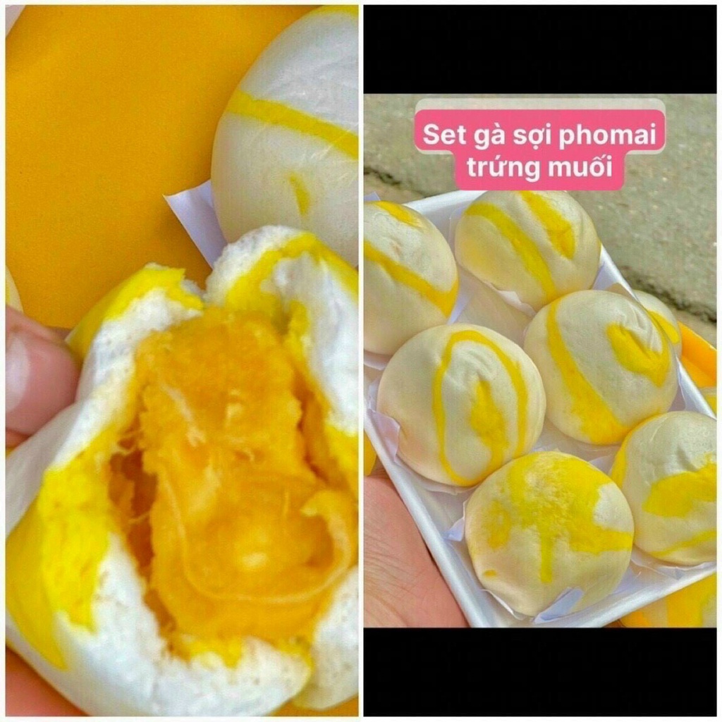 BÁNH BAO PHÔ MAI TRỨNG MUỐI GÀ SỢI - 1 cái 80gam