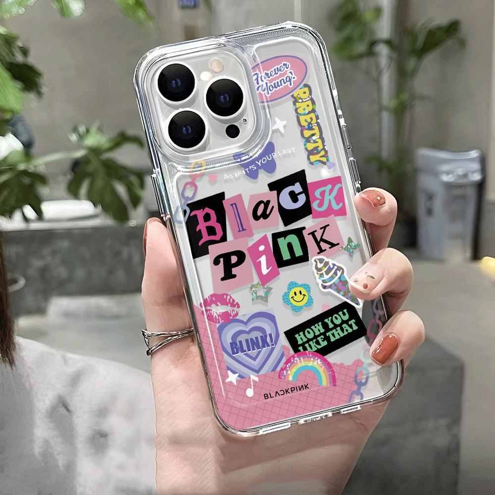 Ốp Điện Thoại Trong Suốt Họa Tiết Trái Tim Màu Hồng Cho iphone 14promax 11 13 12 7Plus 7 X XS Max