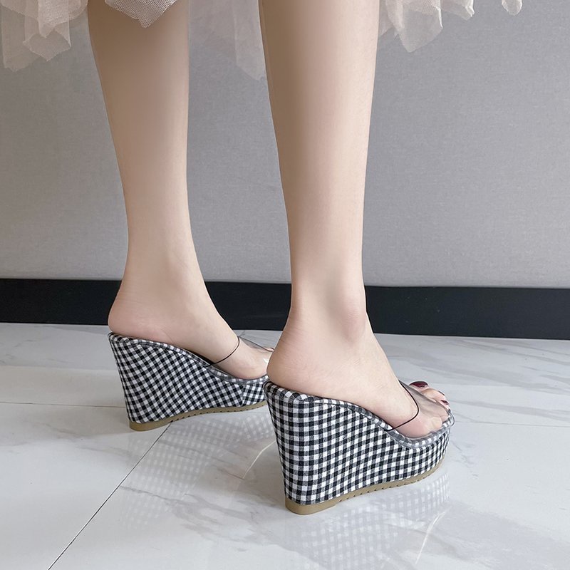 Dép Nữ Mũi Vuông Quai Trong Suốt Thời Trang Hàn Quốc