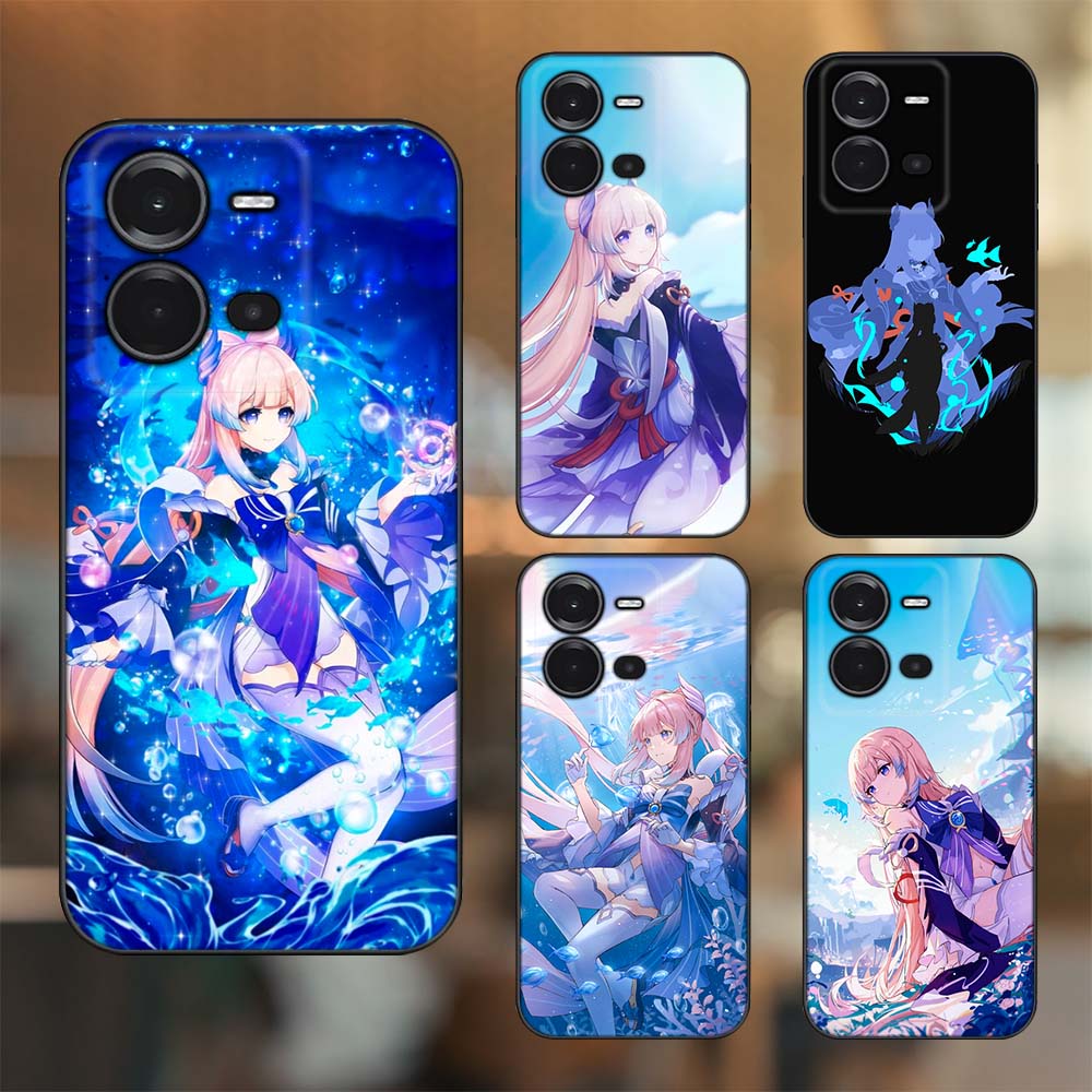 Ốp lưng Vivo V25 5G viền đen in hình Sangonomiya Kokomi Genshin Impact