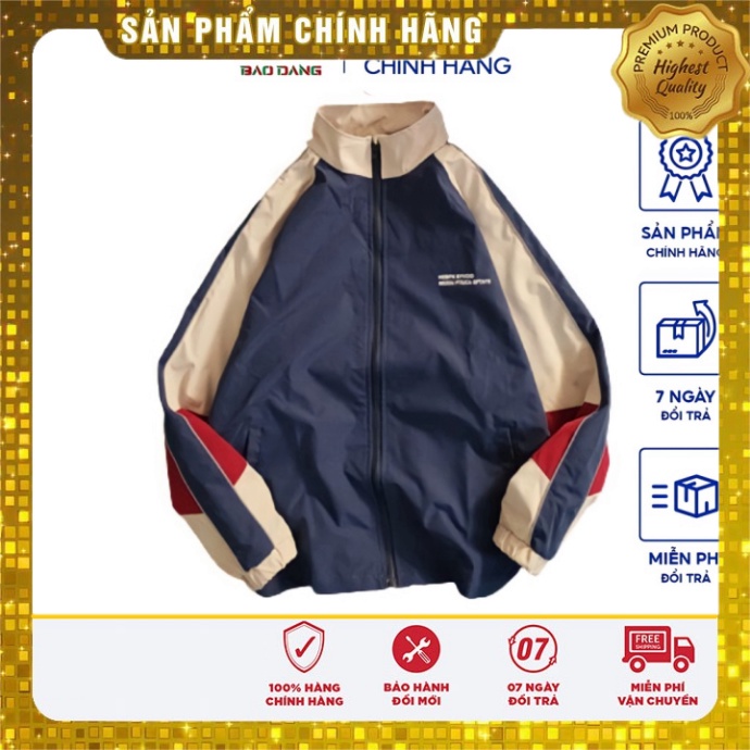 Áo khoác nam unisex cổ đứng vải dây dù 2 lớp phối màu kết hợp lạ lùng hình họa chữ HEBFN đi mưa,cản gió,chống nắng BẢO Đ