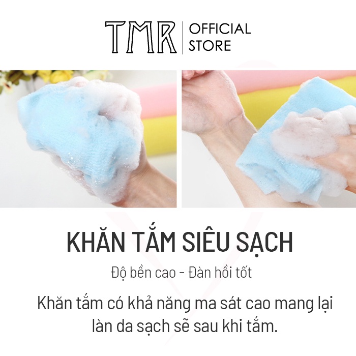 Khăn tắm dài Lưới Chà Lưng Vượt Trội VT, TMR 2 Mặt Mềm Mại, Giúp Kỳ Cọ Massage Tẩy Da Chết Khi Tắm, Siêu Tiện Dụng | BigBuy360 - bigbuy360.vn