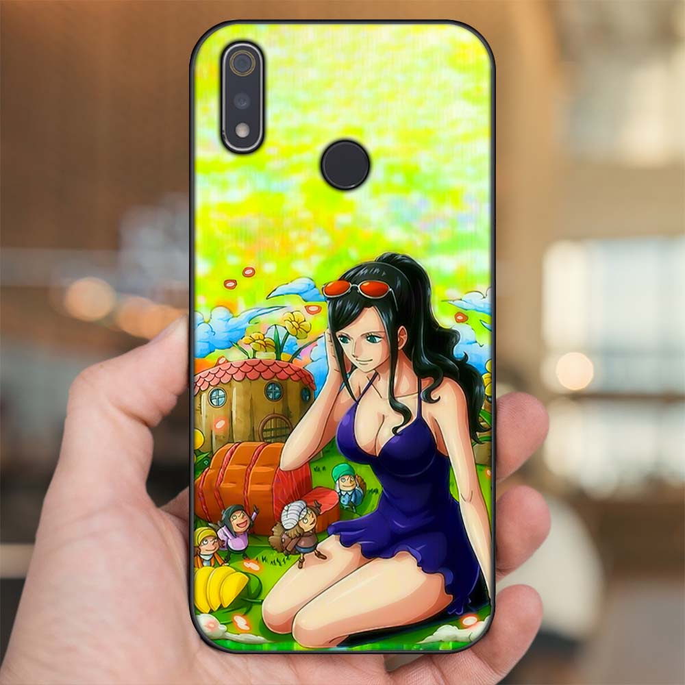 Ốp lưng Realme 3, 3 Pro viền đen in hình Nico Robin One Piece Đảo Hải Tặc