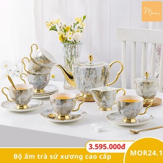 Bộ ấm trà sứ xương cao cấp - mor24.1