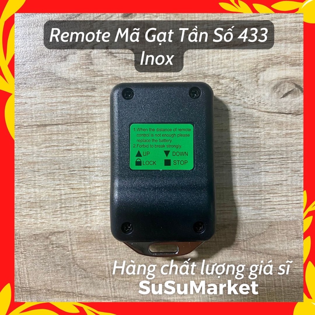 Remote cửa cuốn MÃ GẠT 433Mhz | Mạch chuẩn Loại 1| Nút Inox sóng xa |