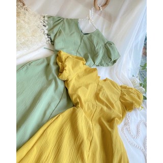 đầm midi tay bồng free size