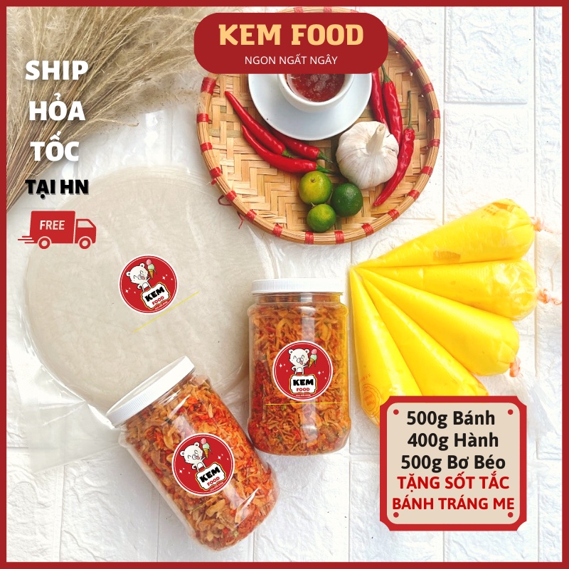 COMBO Bánh Tráng Phơi Sương 500g + Muối Tép Hành Phi 400g + Bơ Béo 500g