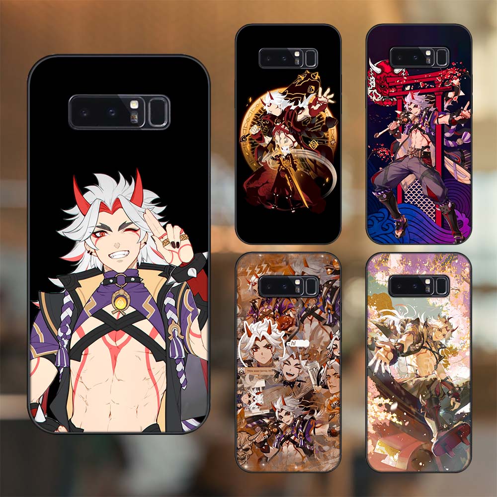 Ốp lưng Samsung Note 8 viền đen in hình Arataki Itto Genshin Impact