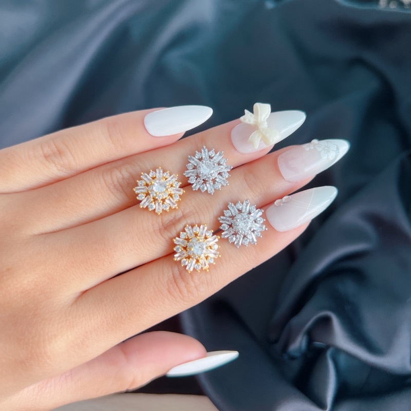 Bông tai hoa bagguet siêu sáng đi tiệc BH42